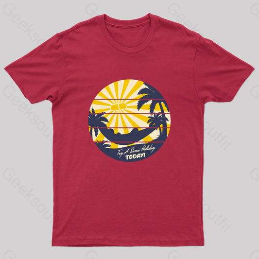 Brave New World-Soma Holiday Geek T-Shirt Red / S