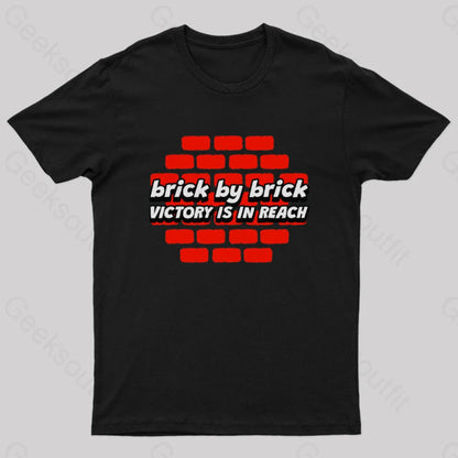 Brick By Victory Is In Reach Nerd T-Shirt Black / S