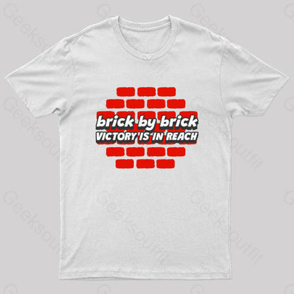 Brick By Victory Is In Reach Nerd T-Shirt White / S