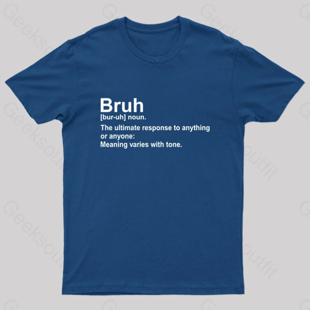 Bruh Definition Nerd T-Shirt Navy / S