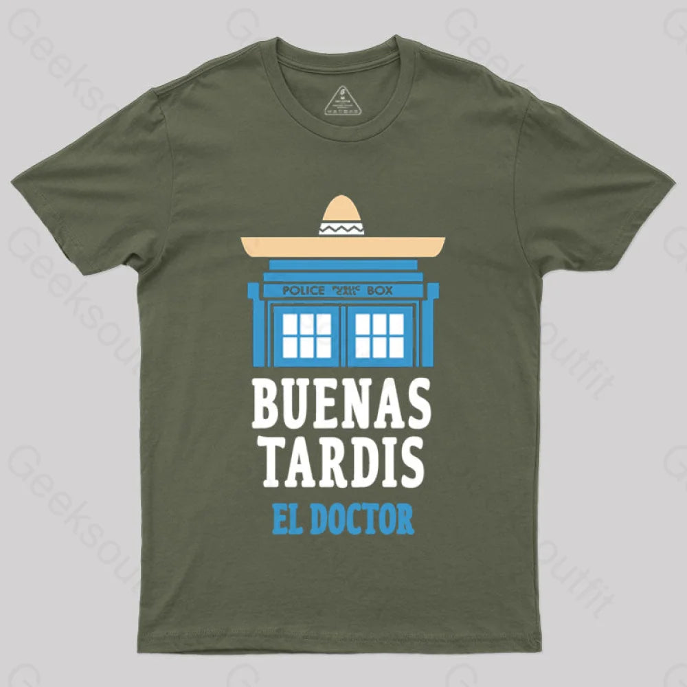 Buenas Tardis T-Shirt Army Green / S