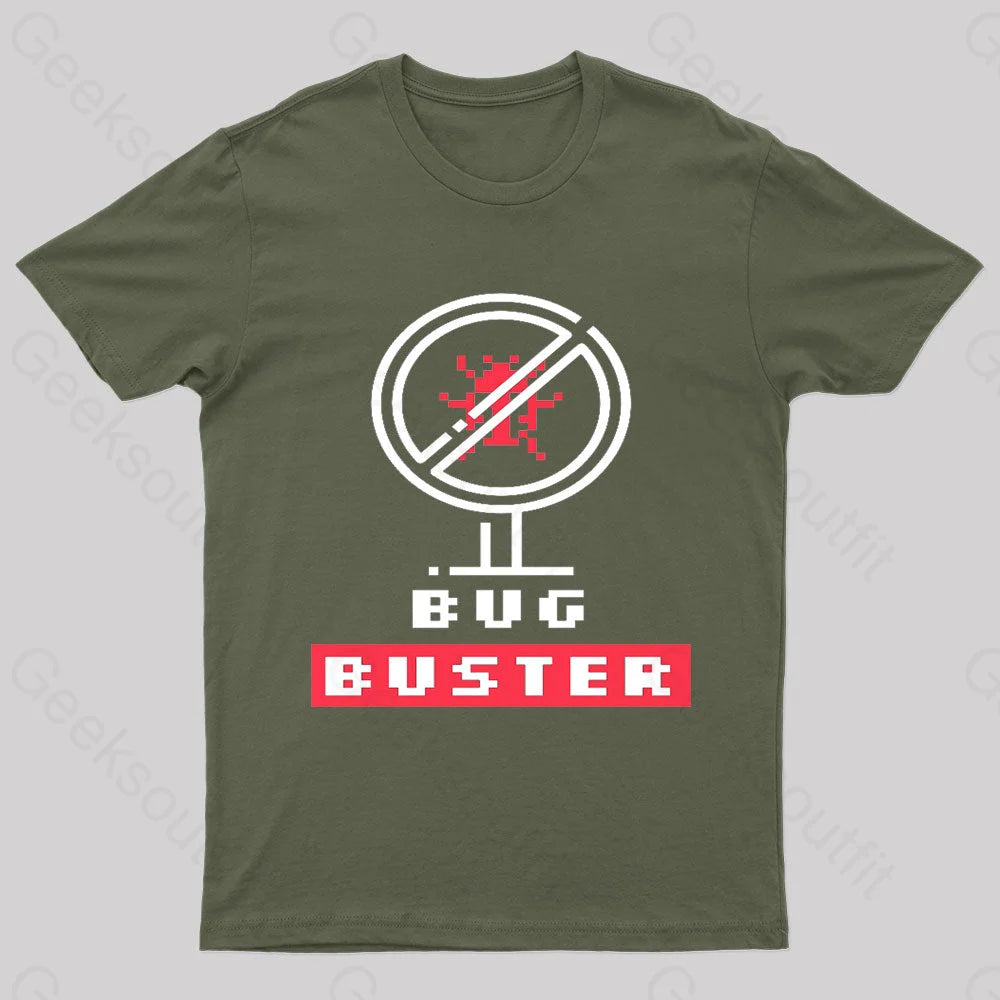 Bug Buster Geek T-Shirt Army Green / S