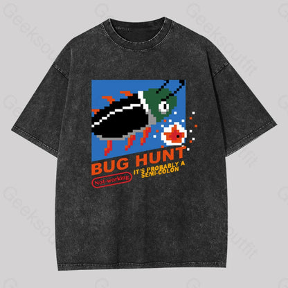 Bug Hunt Geek Washed T-Shirt Black / S