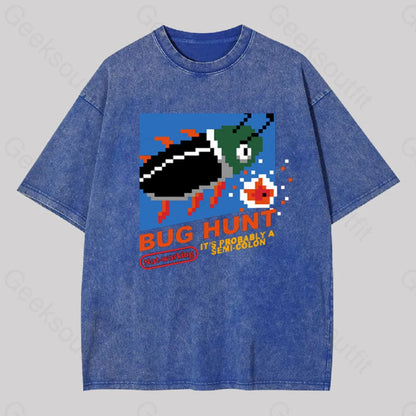 Bug Hunt Geek Washed T-Shirt Blue / S