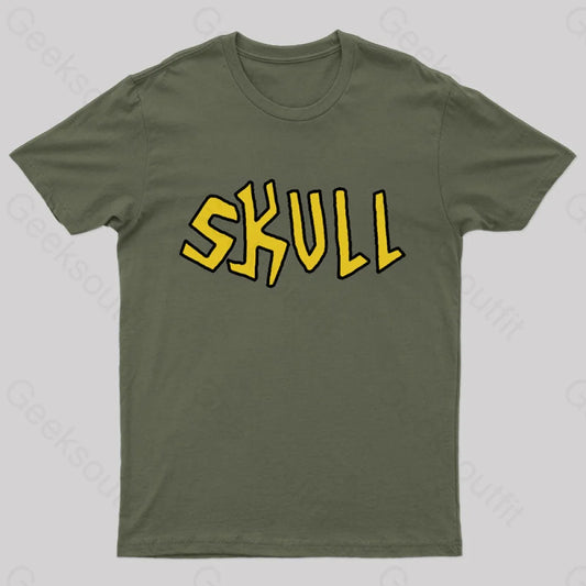 Butt Head Costume Skull Geek T-Shirt Army Green / S