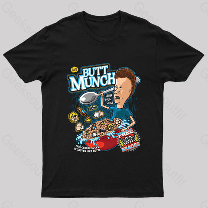 Butt Munch Cereal Nerd T-Shirt Black / S