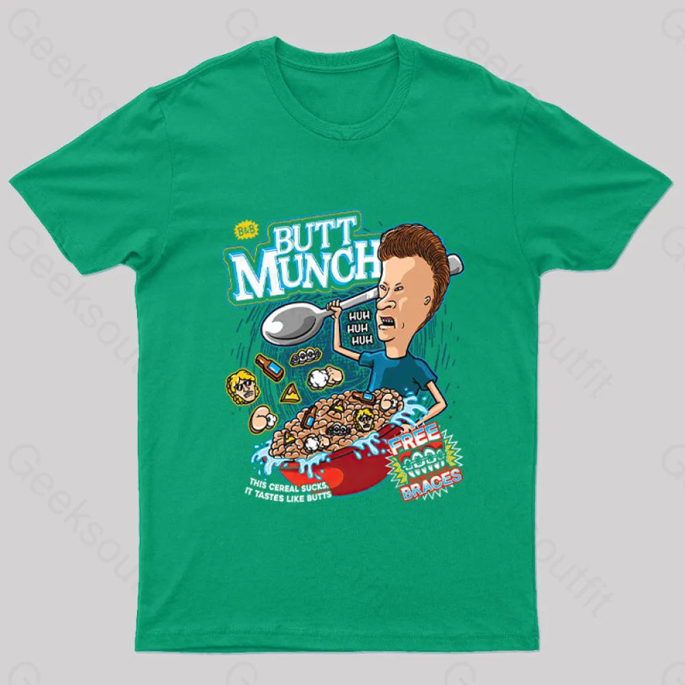 Butt Munch Cereal Nerd T-Shirt Green / S