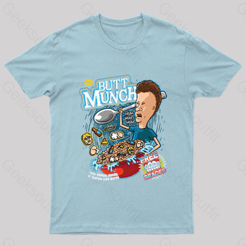 Butt Munch Cereal Nerd T-Shirt Light Blue / S