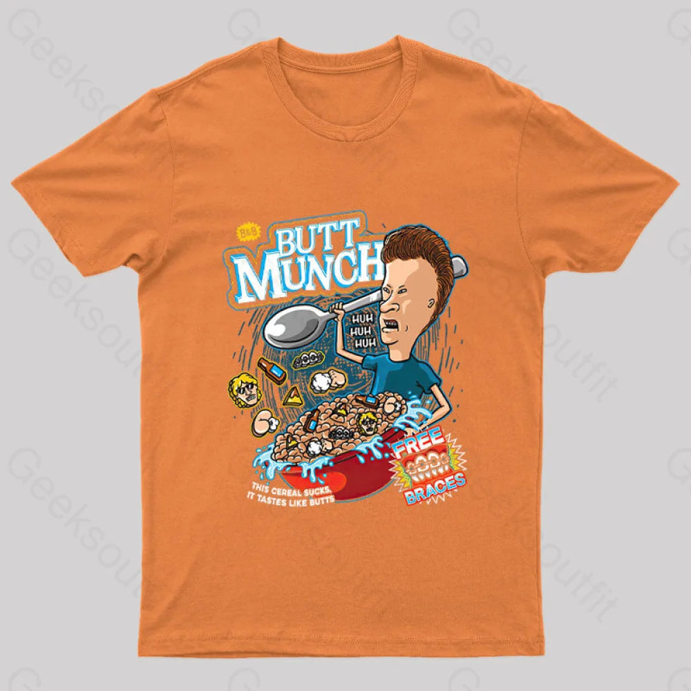 Butt Munch Cereal Nerd T-Shirt Orange / S