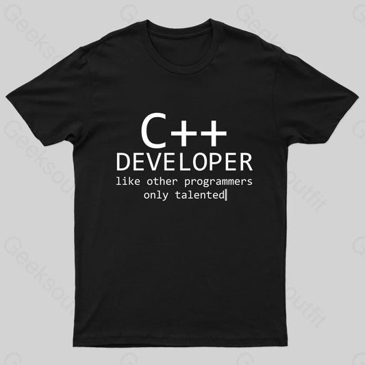 C Developer For Programmers Nerd T-Shirt Black / S