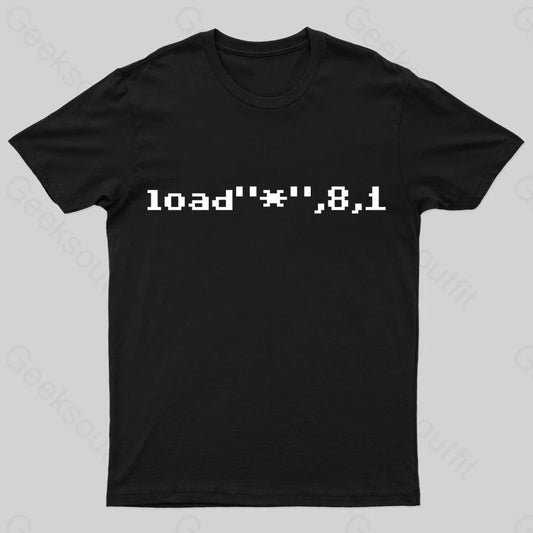 C64 Load Command Nerd T-Shirt Black / S