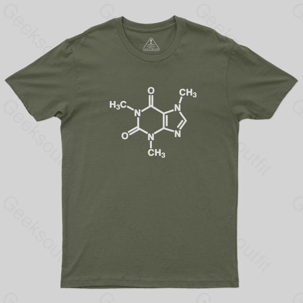 Caffeine Molecule Arm T-Shirt - Geeksoutfit