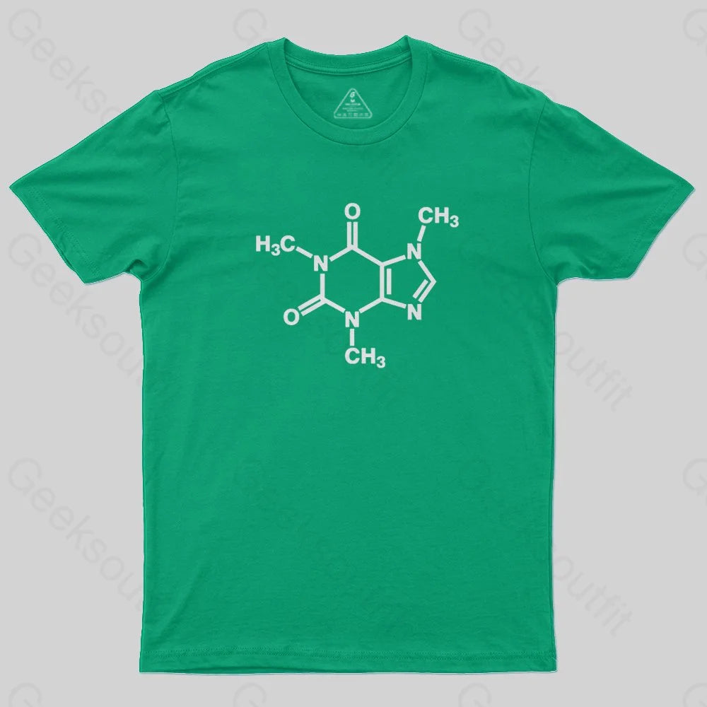 Caffeine Molecule Arm T-Shirt - Geeksoutfit