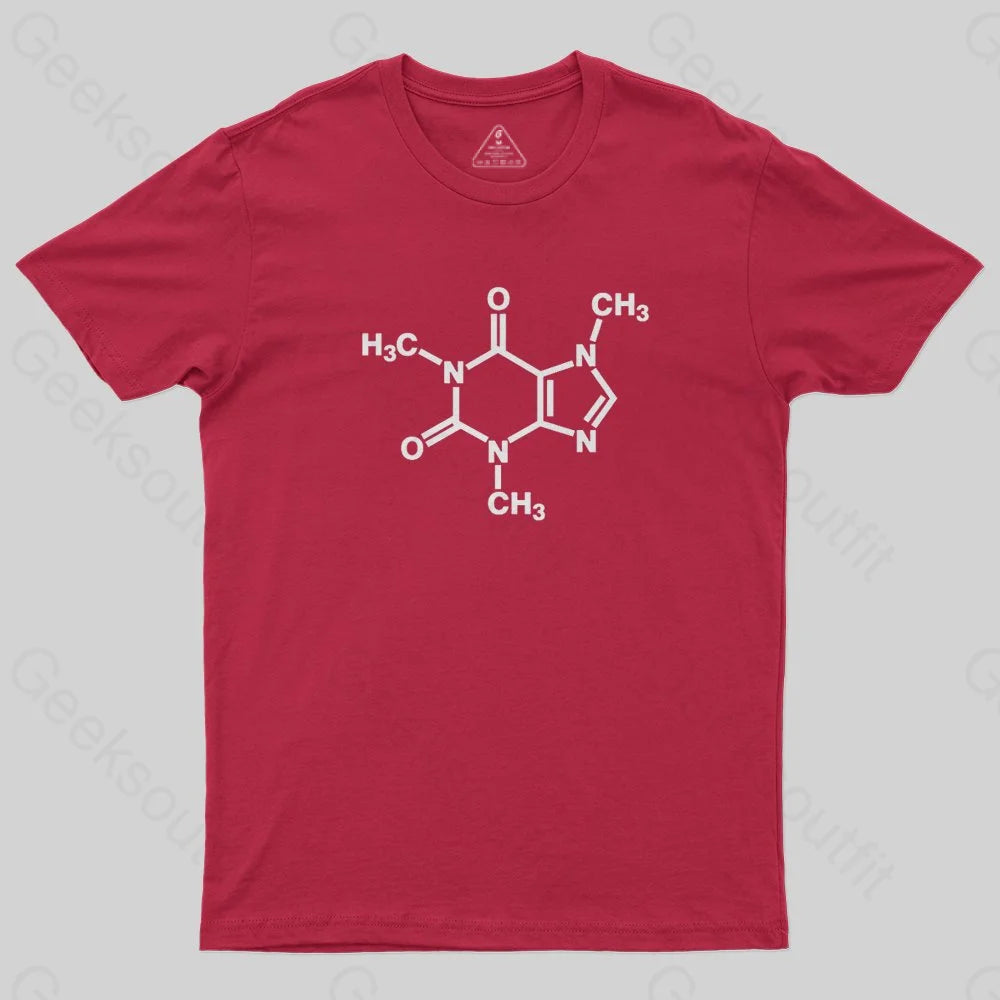 Caffeine Molecule Arm T-Shirt - Geeksoutfit