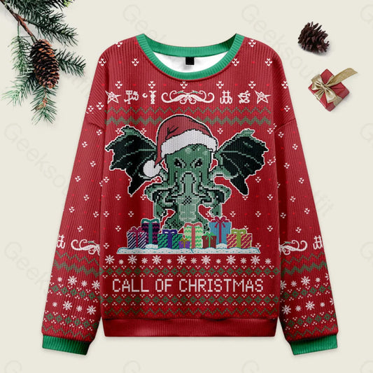 Call Of Christmas Red Ugly Sweater Men’s Style-S