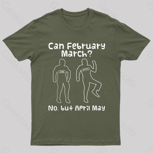 Can February March Nerd T-Shirt Army Green / S