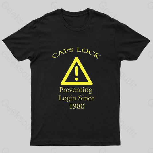 Caps Lock Geek T-Shirt Black / S