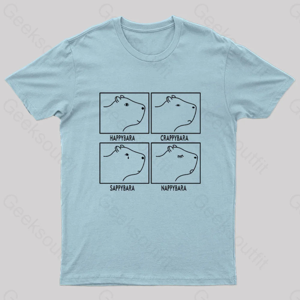 Capybara All The Moods Nerd T-Shirt