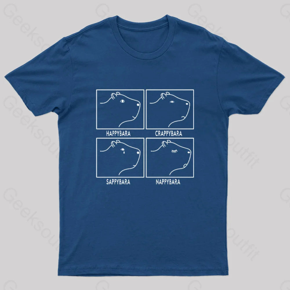 Capybara All The Moods Nerd T-Shirt