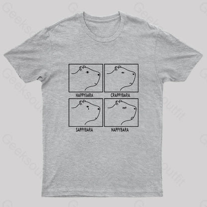 Capybara All The Moods Nerd T-Shirt