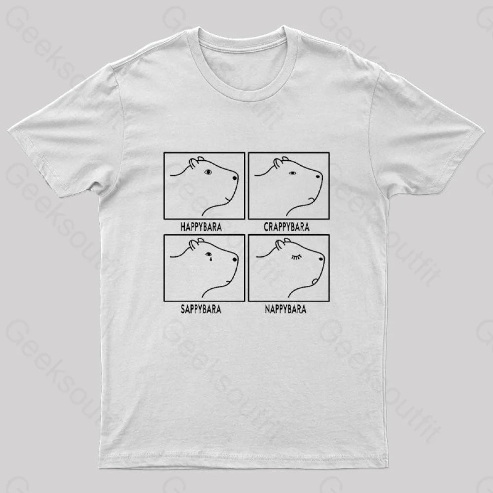 Capybara All The Moods Nerd T-Shirt