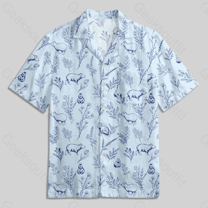 Capybara Button Up Pocket Shirt - Geeksoutfit