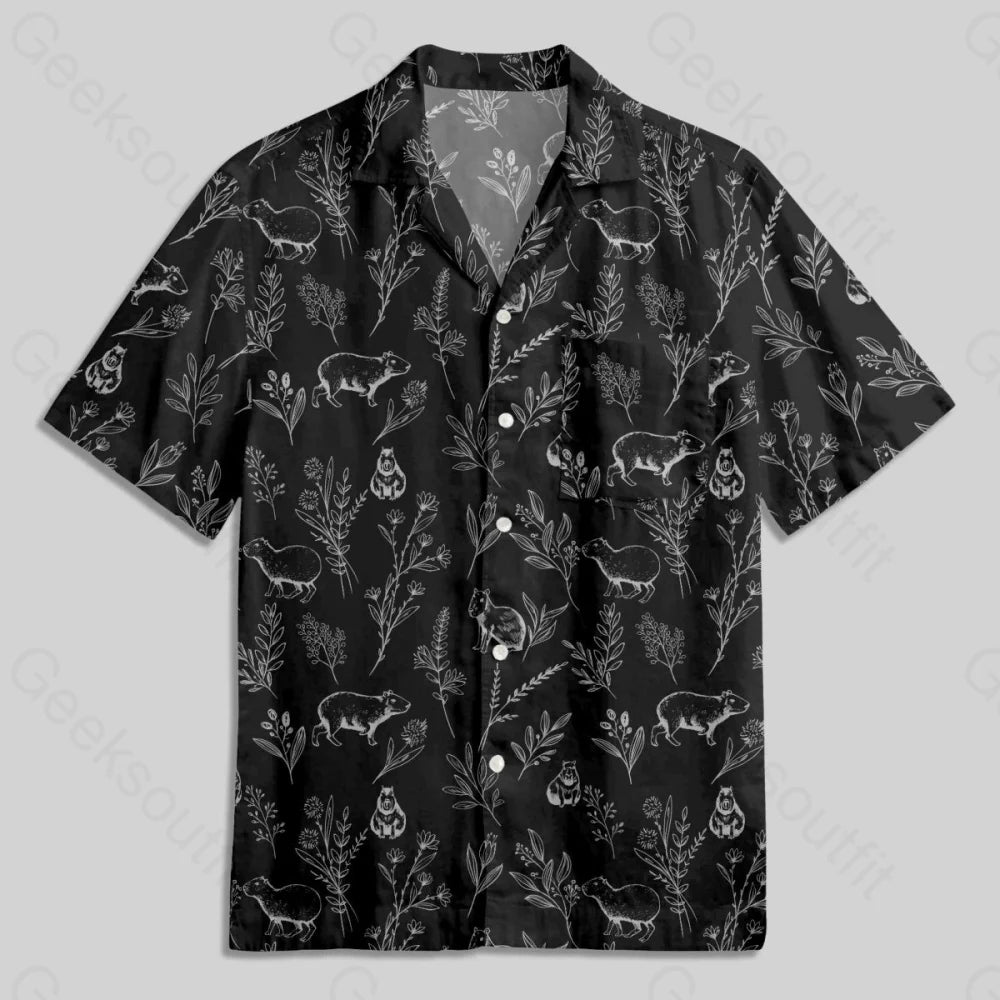 Capybara Button Up Pocket Shirt - Geeksoutfit