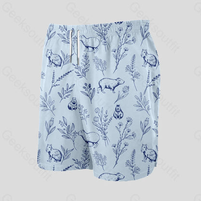 Capybara Geeky Drawstring Shorts