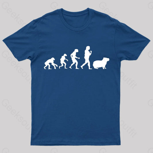 Capybara Human Evolution Nerd T-Shirt Navy / S