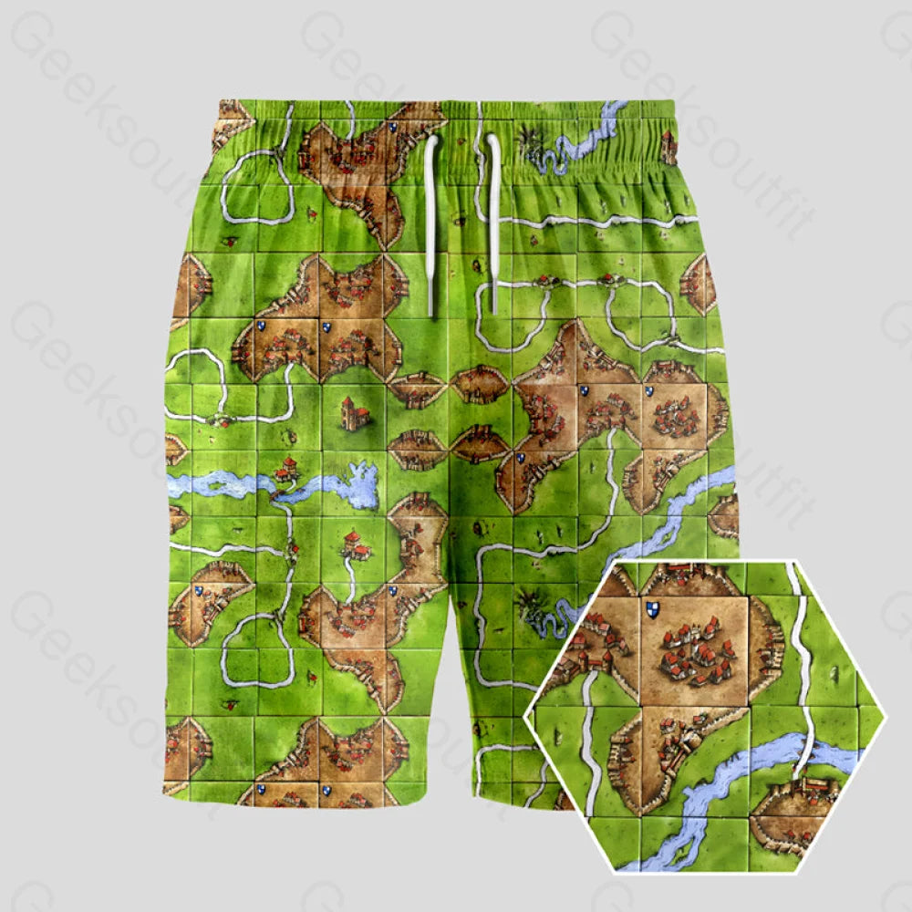 Carcassonne Geeky Drawstring Shorts S