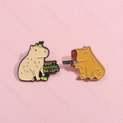 Cartoon Water Dolphin Raising Gun Pins