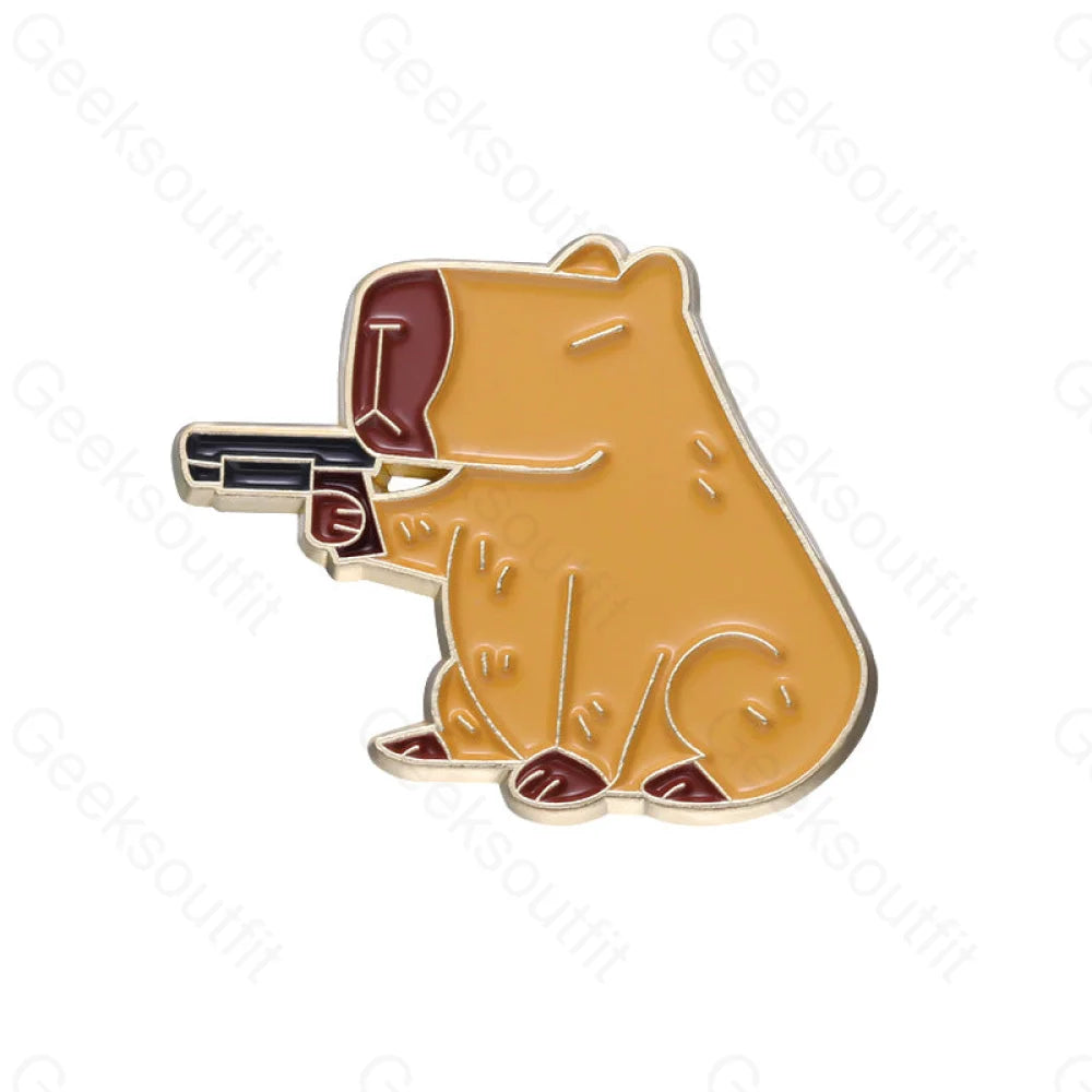 Cartoon Water Dolphin Raising Gun Pins Xz8630