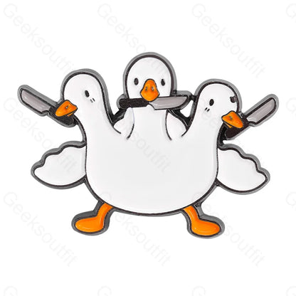 Cartoon White Goose Grips Knife Fun Pins Xz6708