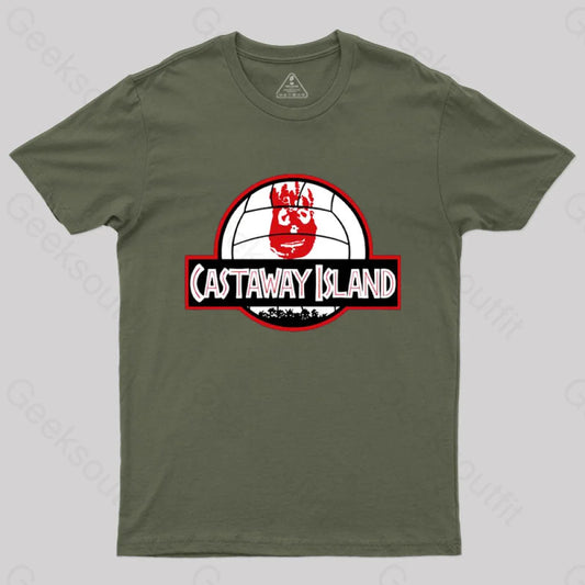 Cast Away Island T-Shirt Army Green / S