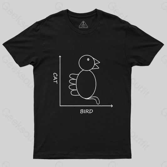 Cat Bird Graph T-Shirt - Geeksoutfit