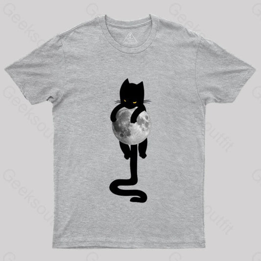 Cat On The Moon T-Shirt Grey / S