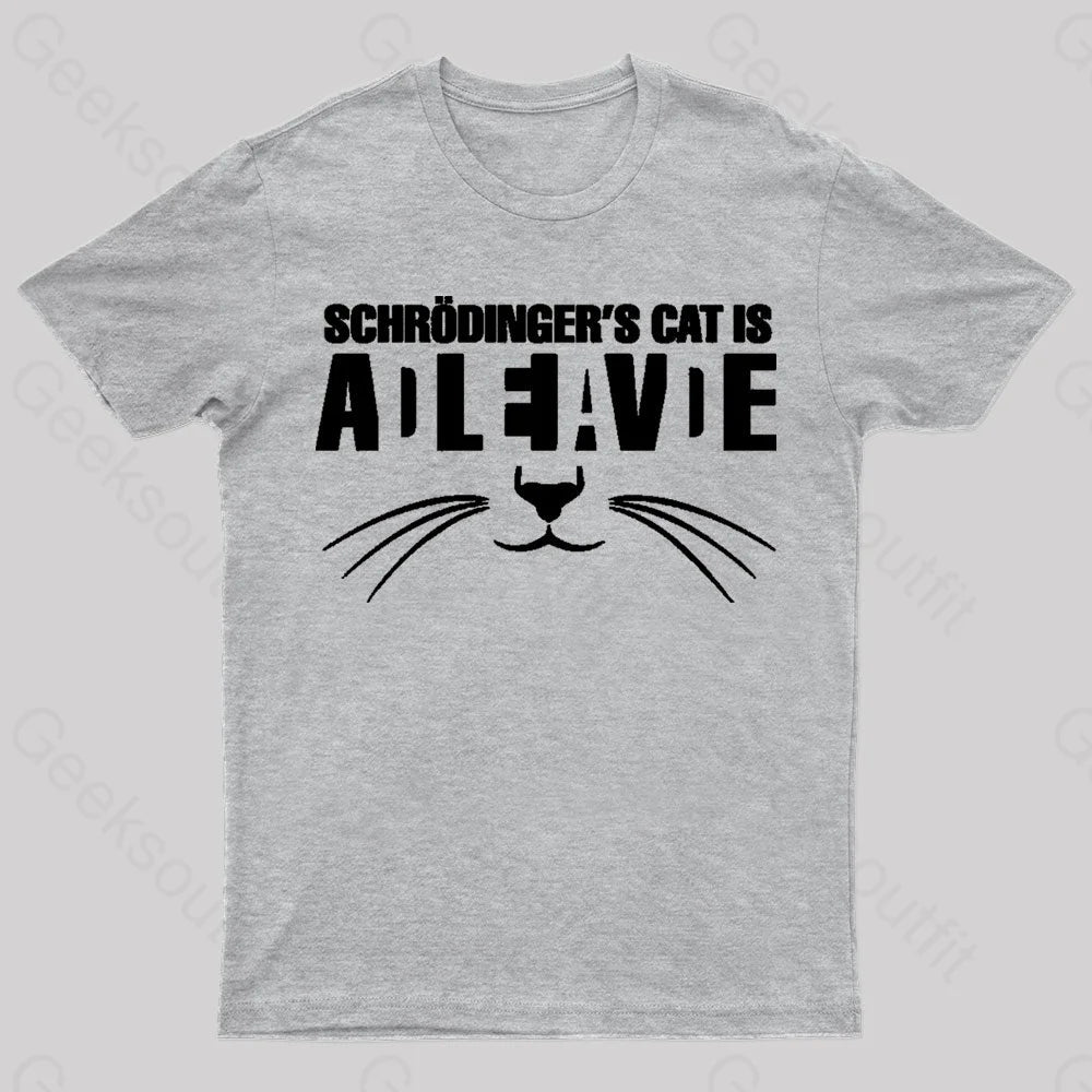 Cat Schrodinger Geek T-Shirt Grey / S