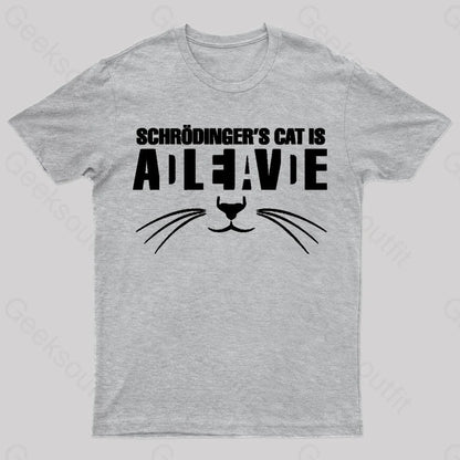 Cat Schrodinger Geek T-Shirt Grey / S