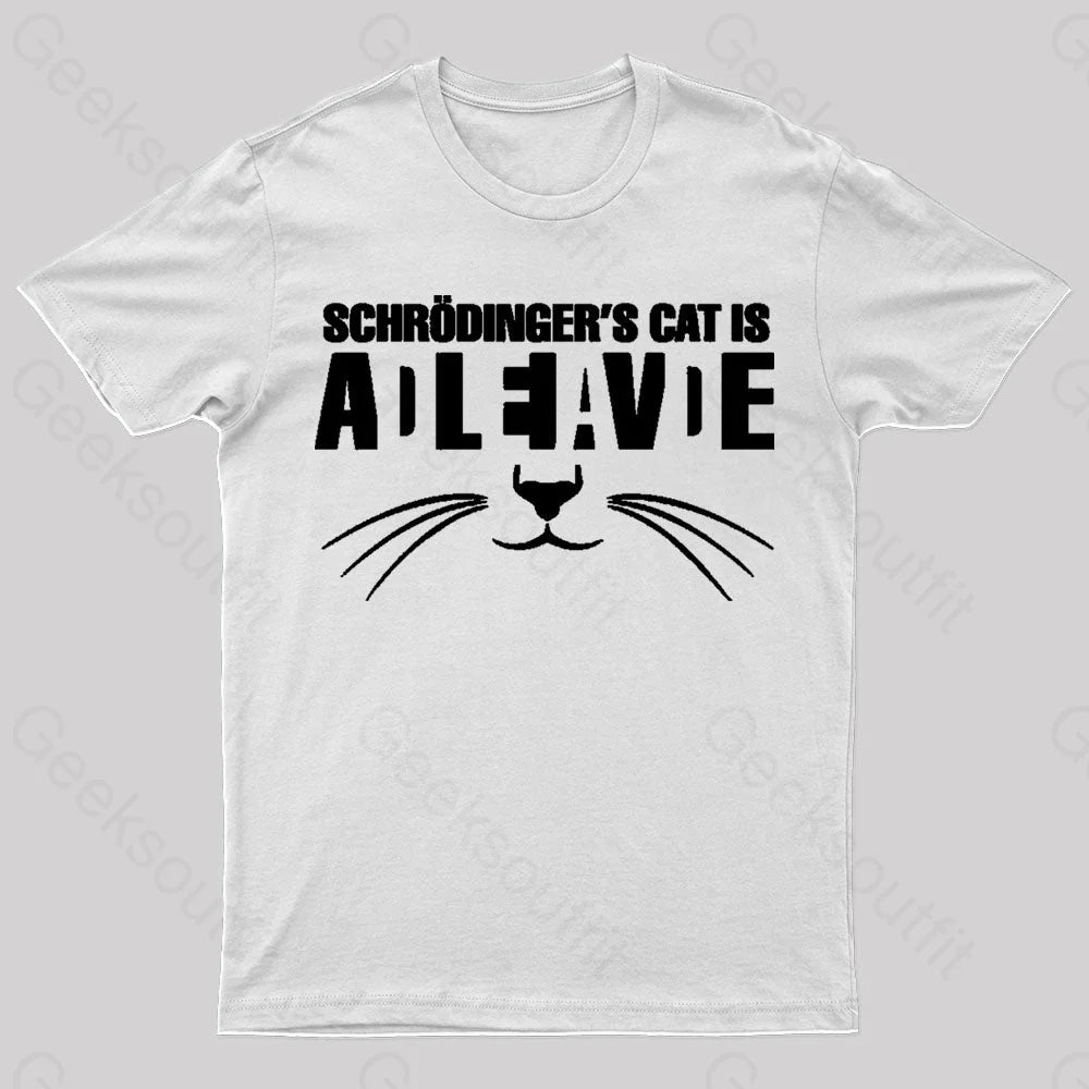 Cat Schrodinger Geek T-Shirt White / S