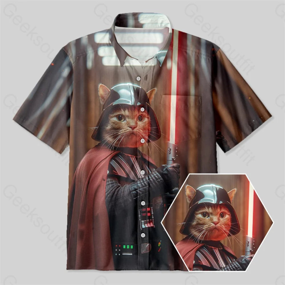 Cat Vader Button Up Pocket Shirt Yc