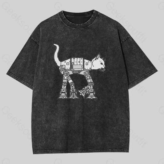 Catwars Geek Washed T-Shirt Black / S