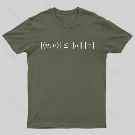 Cauchy Schwarz Inequality Nerd T-Shirt Army Green / S