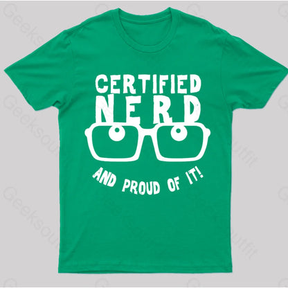 Geeksoutfit Certified Nerd Proud Nerd T Shirt for Sale online