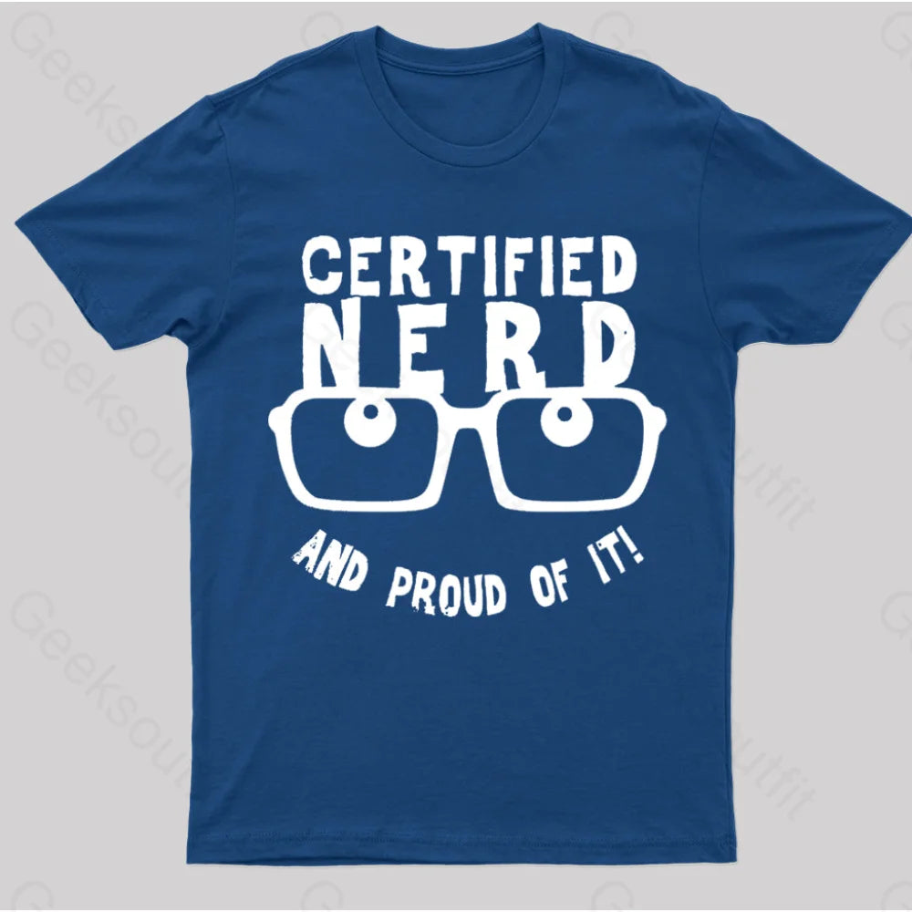 Certified Nerd Proud T-Shirt Navy / S