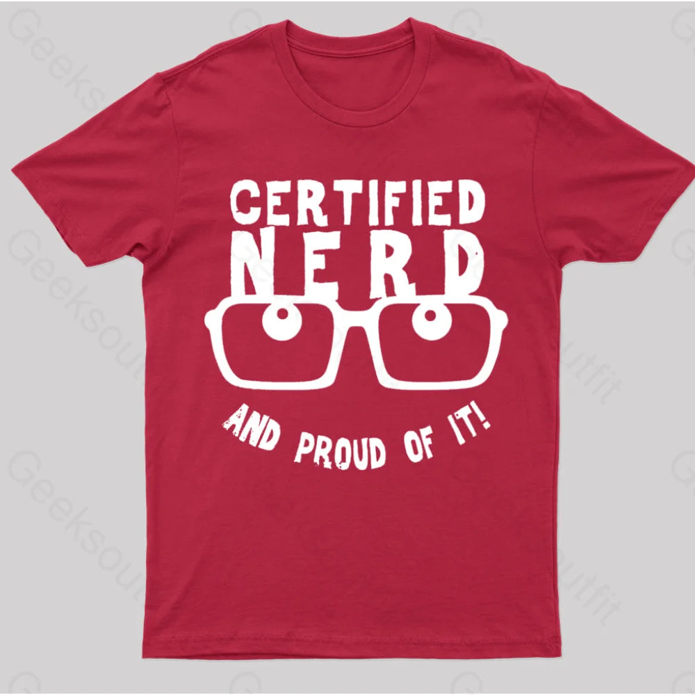 Certified Nerd Proud T-Shirt Red / S