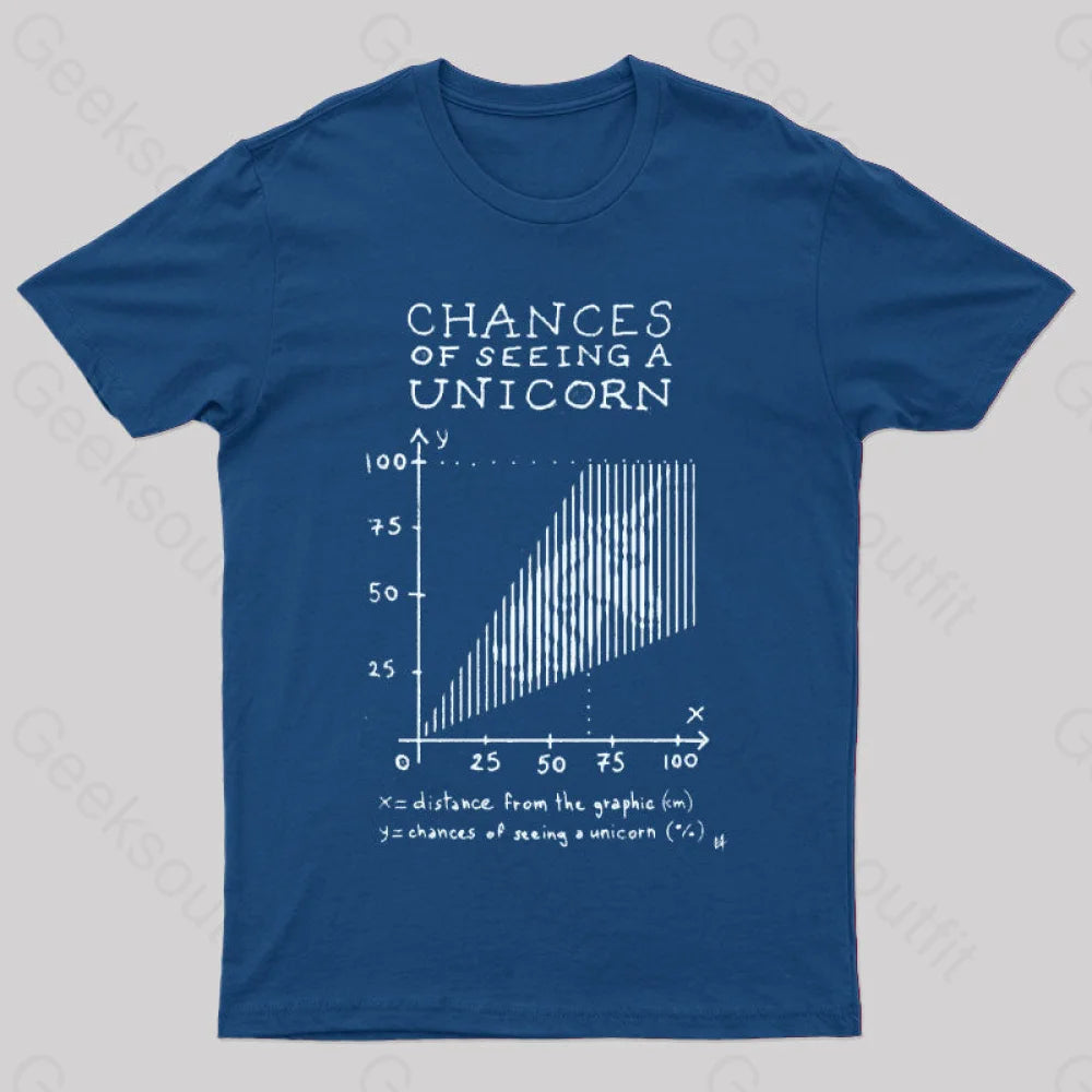 Chance 5 Of Seeing A Unicorn T-Shirt Navy / S