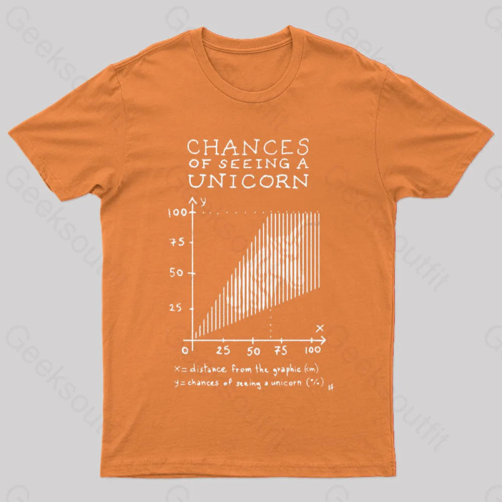 Chance 5 Of Seeing A Unicorn T-Shirt Orange / S