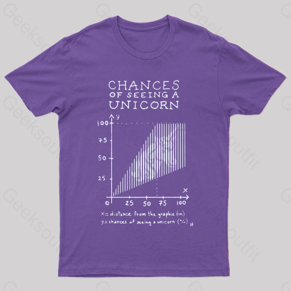 Chance 5 Of Seeing A Unicorn T-Shirt Purple / S