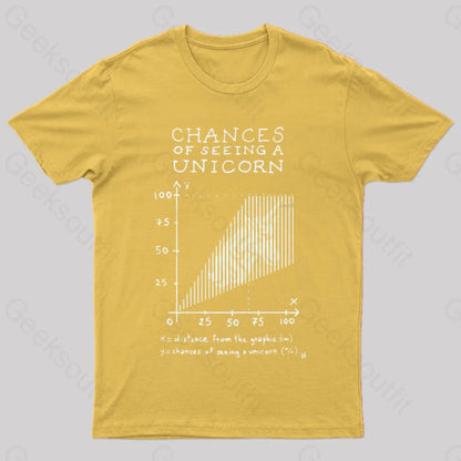 Chance 5 Of Seeing A Unicorn T-Shirt Yellow / S