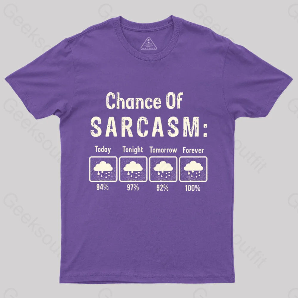 Chance Of Sarcasm Geek T-Shirt Purple / S